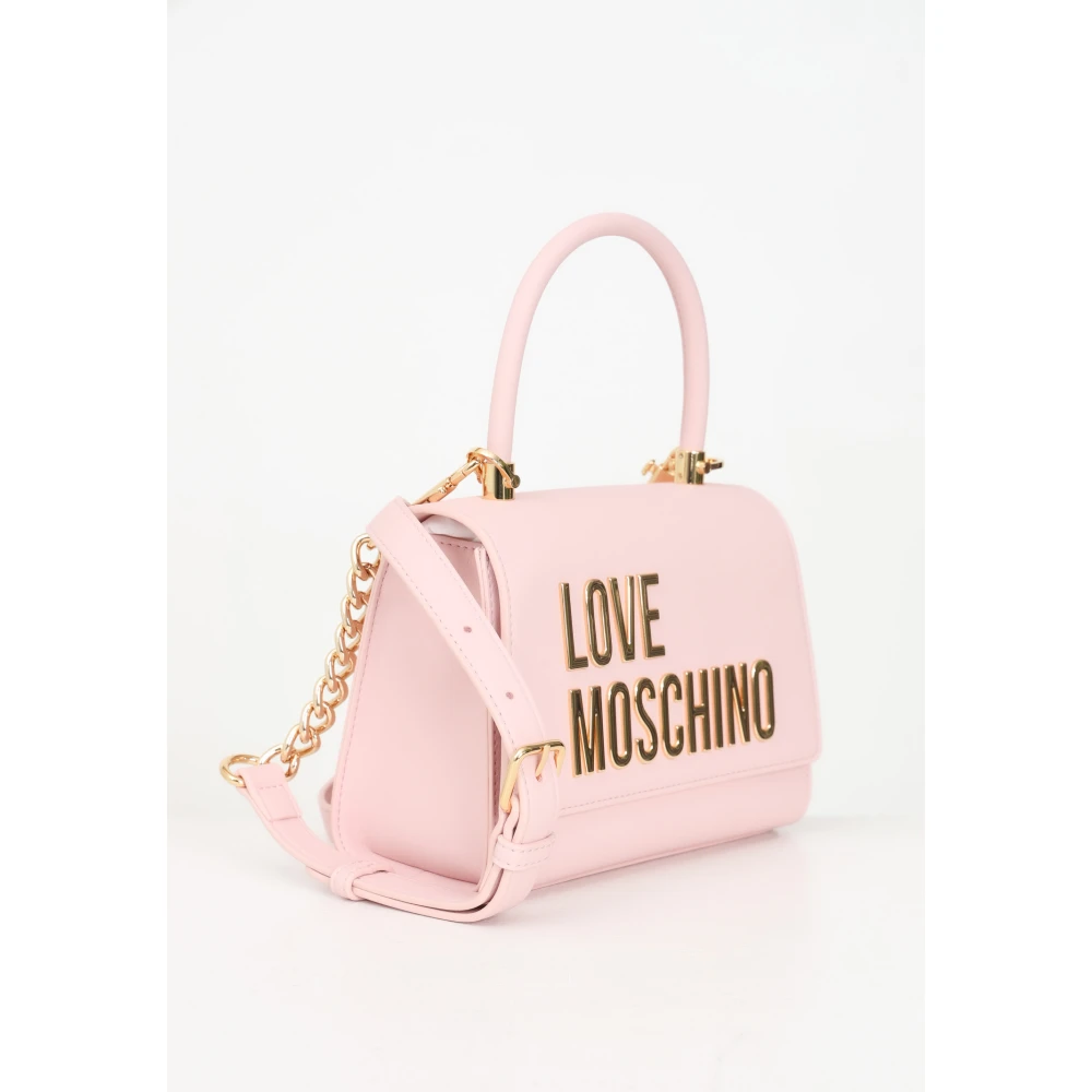 Love Moschino Roze handtas met metalen logo Pink Dames