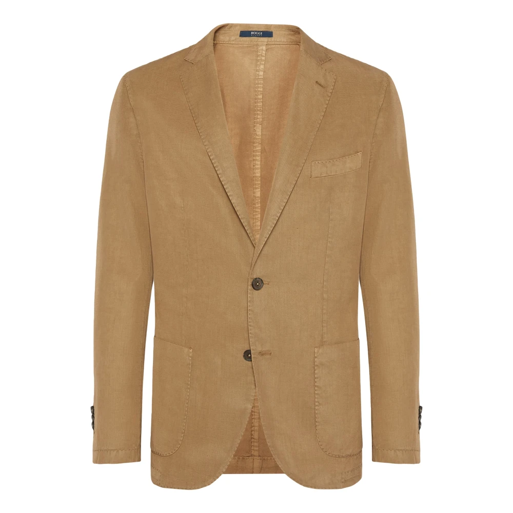 Boggi Milano Tencel Linnen Katoenen Jas Beige Heren