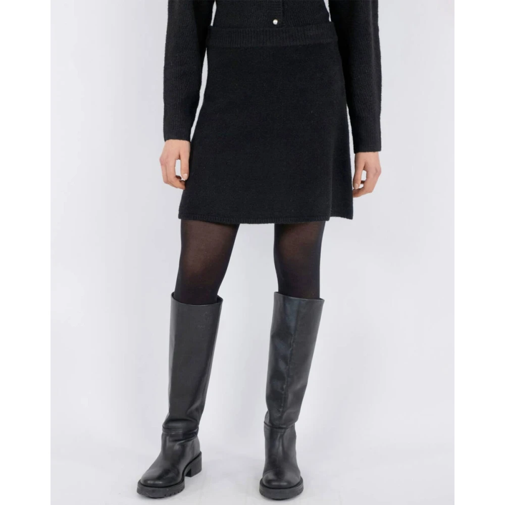 NEO NOIR Gisa Gebreide Rok Black Dames