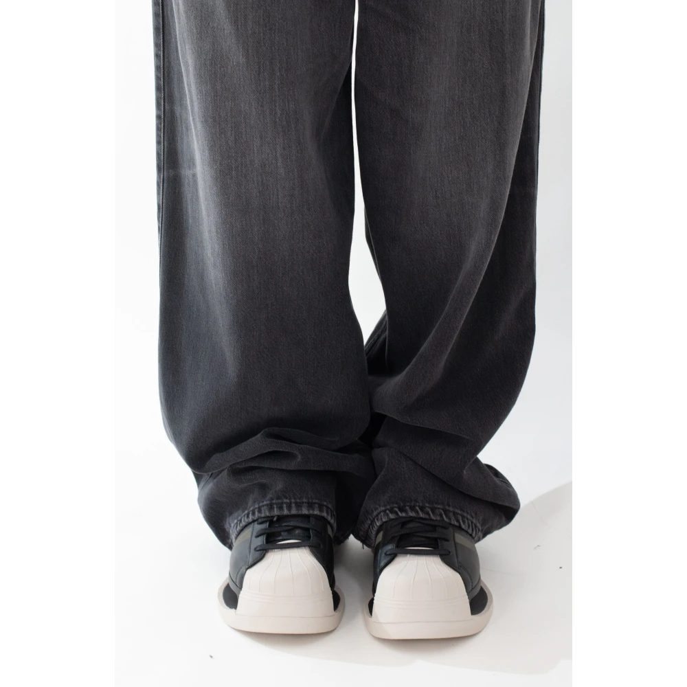 Haikure Zwarte Was Geplooide Jeans Black Dames