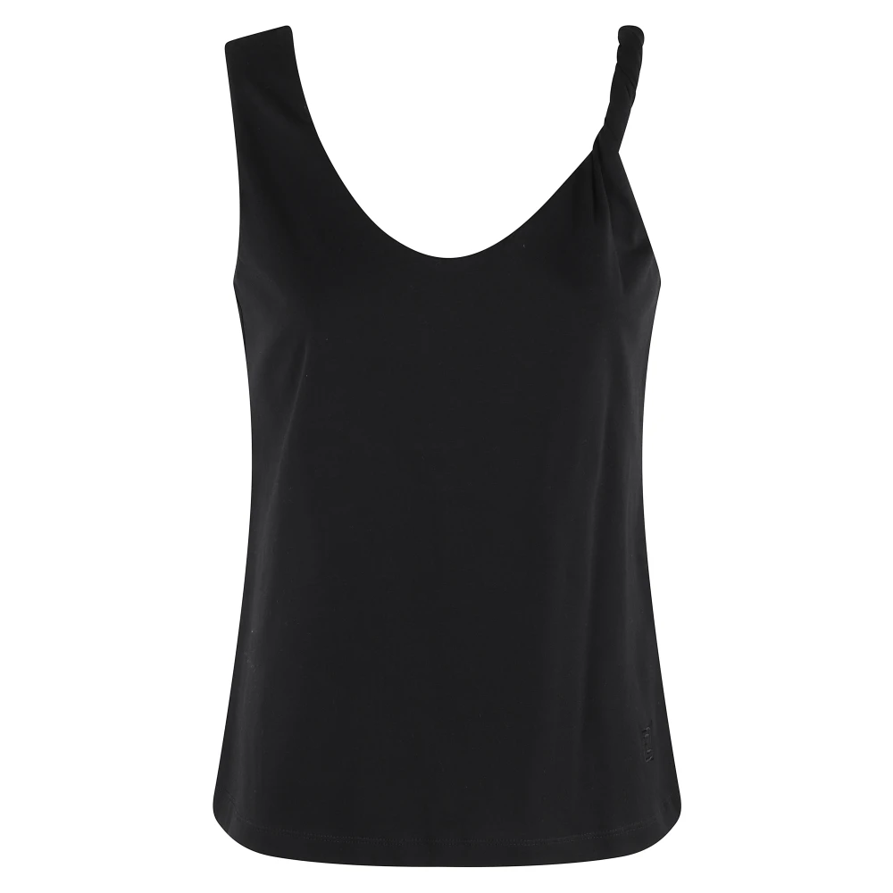 Federica Tosi Stijlvolle Jersey Top Black Dames