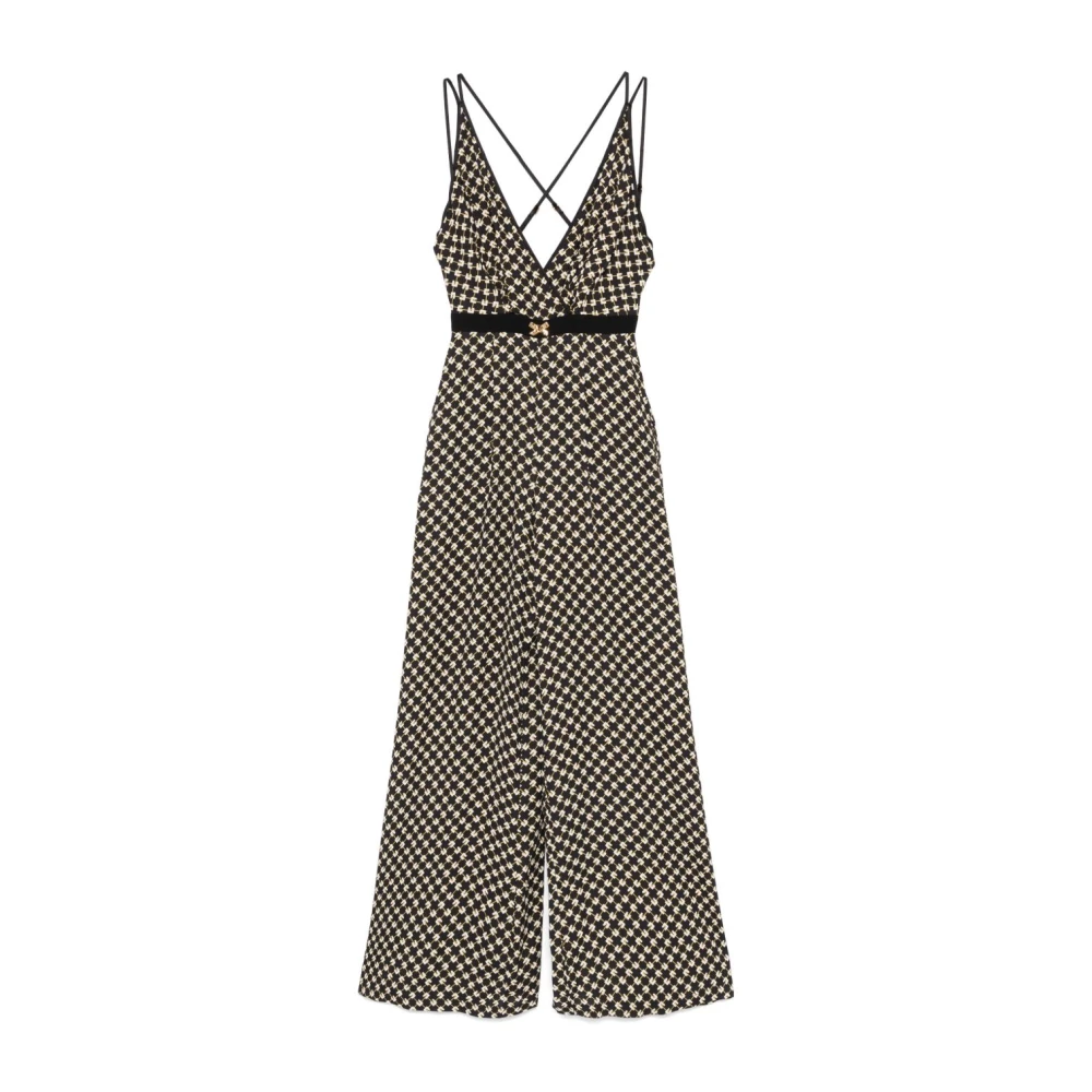 Elisabetta Franchi Georgette Jumpsuit met Diamantprint Multicolor Dames