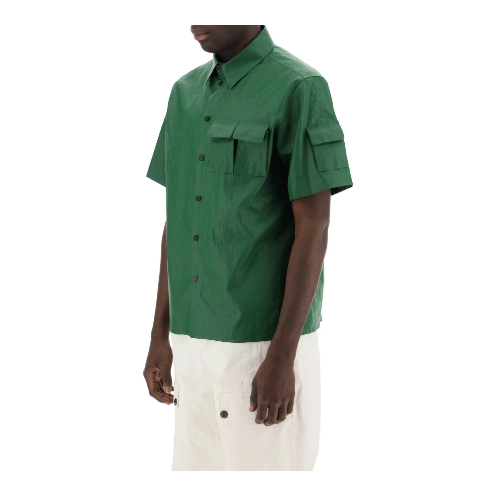 Salvatore Ferragamo Short Sleeve Shirts Green Heren