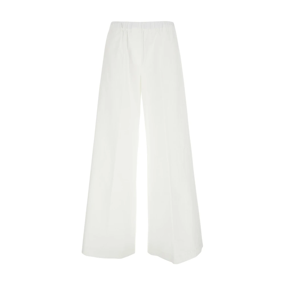 Antonelli Firenze Witte Wijde Pijp Katoenen Broek White Dames