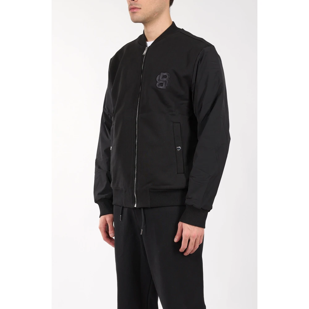 Hugo Boss Katoenen Zip-Up Sweater Black Heren