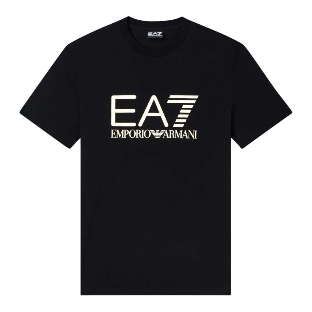 Emporio Armani Ea7 Men's Black Cotton Jersey T-Shirt With Logo