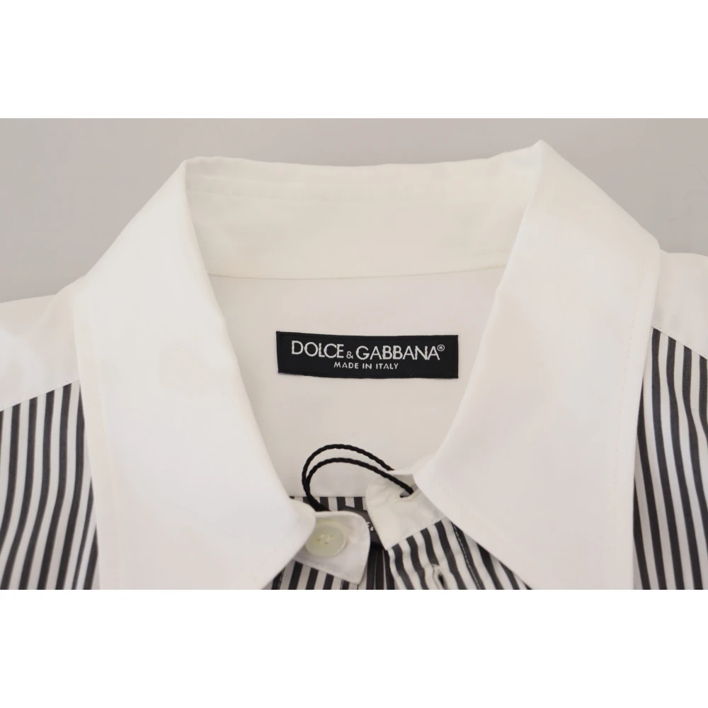 Dolce & Gabbana Gestreept Casual Katoenen Overhemd Black Heren