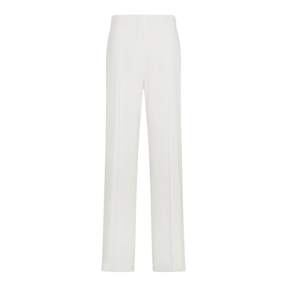 Seventy Women's White Stretch Cady Crêpe Viscose Long Pants
