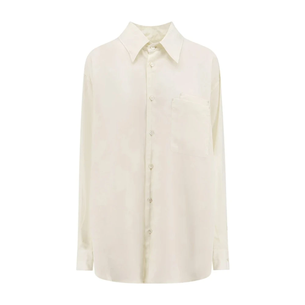 Lemaire Elegante witte longsleeve top White Dames