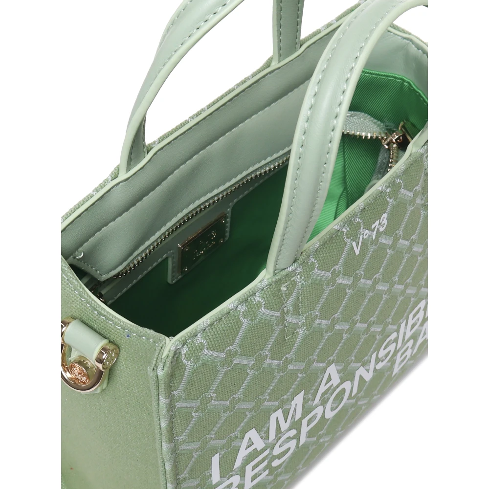 V73 Geometrische Print Eco-Vriendelijke Rits Tas Green Dames