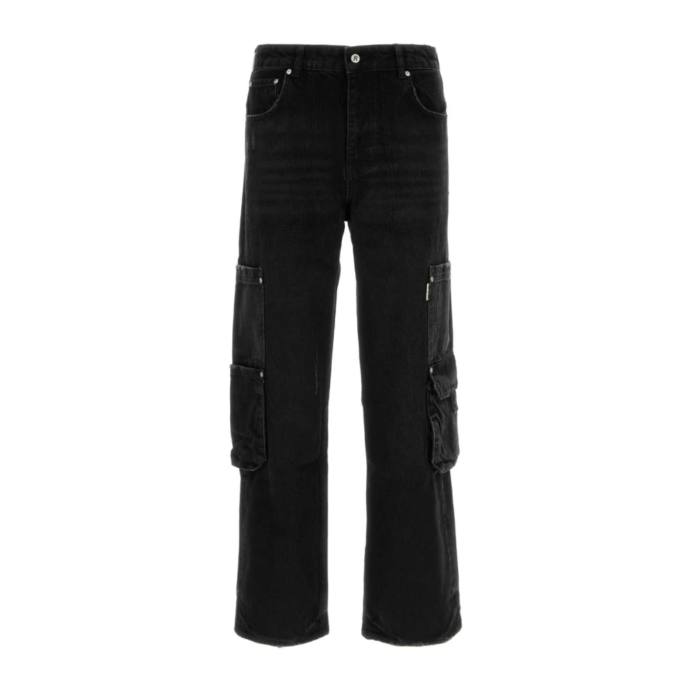 Represent Zwarte Denim Cargo Jeans Black Heren