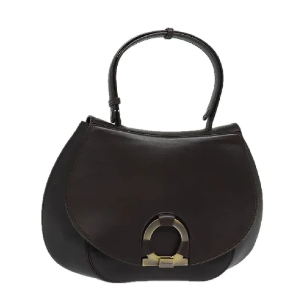 Salvatore Ferragamo Pre-owned Leather handbags Brown Dames