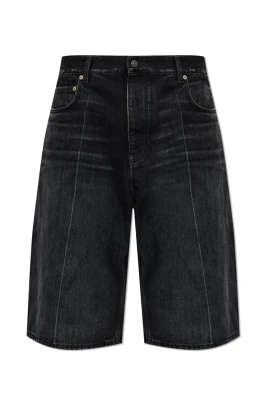 Jeansshorts med passpoaldetalj