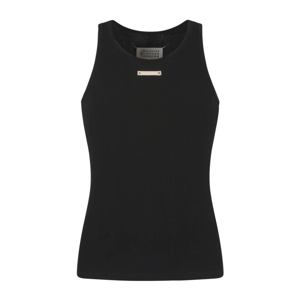 Maison Margiela Zwarte Tank Top Shirt Black Heren