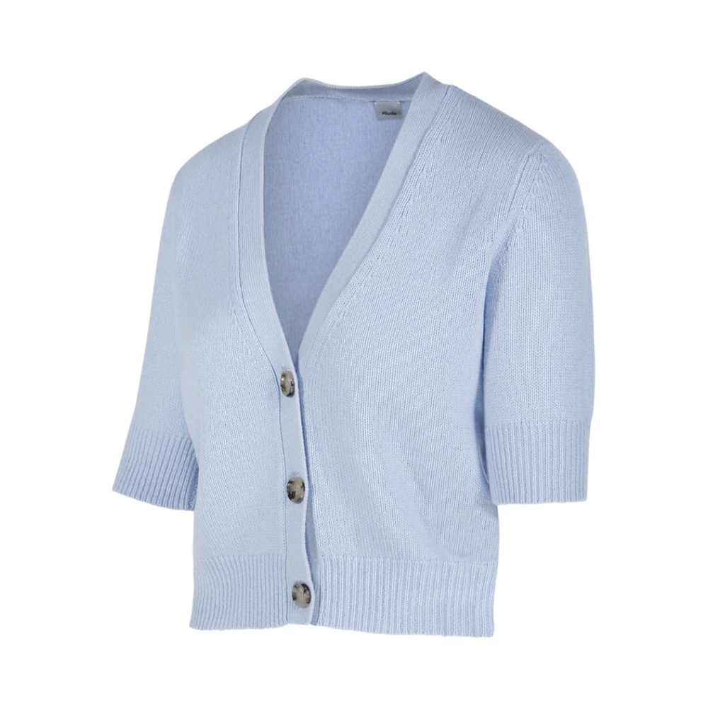 allude Lichtblauwe V-Cardigan Blue Dames