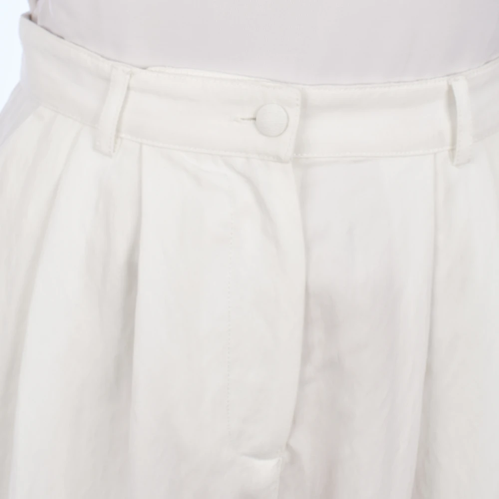 Emporio Armani Elegante Wijde Palazzo Broek White Dames