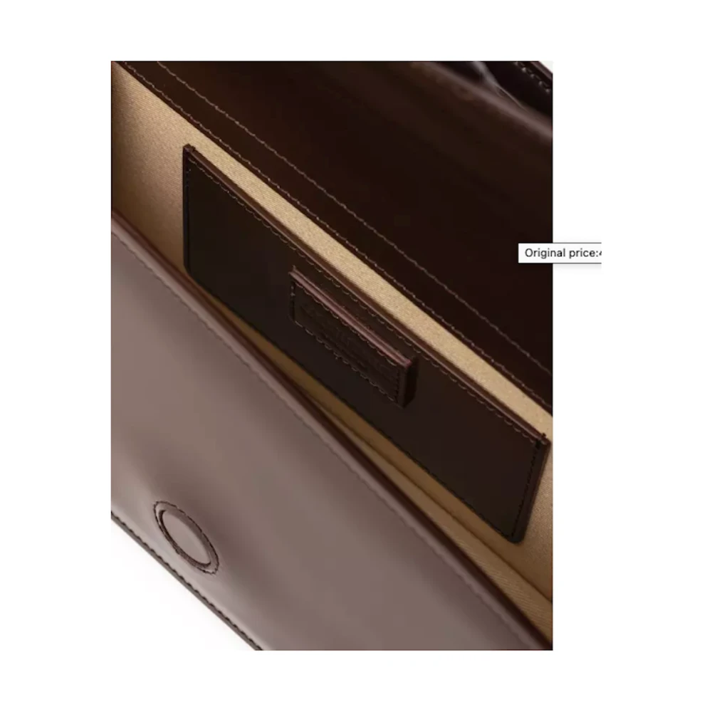Jacquemus Bruine leren flap-tas met band Brown Dames