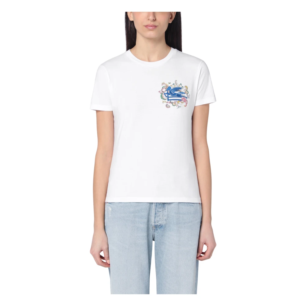 ETRO Korte mouwen ronde hals T-shirt White Dames