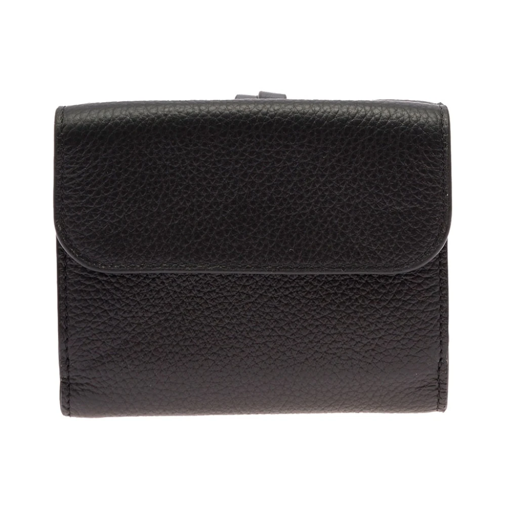 Chloé Zwarte leren tri-fold portemonnee met alfabet bedel Black Dames
