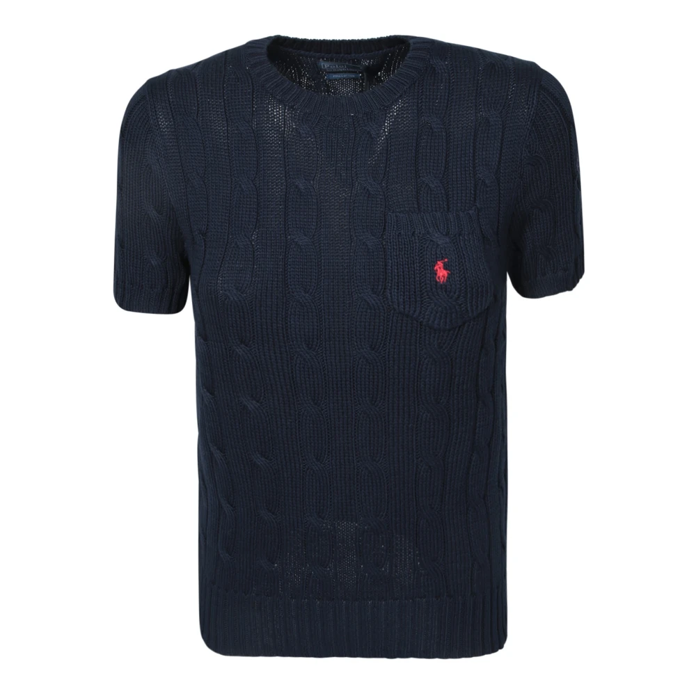 Polo Ralph Lauren Blauwe Cable Knit Trui Blue Dames