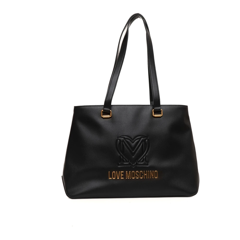 Love Moschino Stijlvolle Shopper Tas met Toprits Black Dames