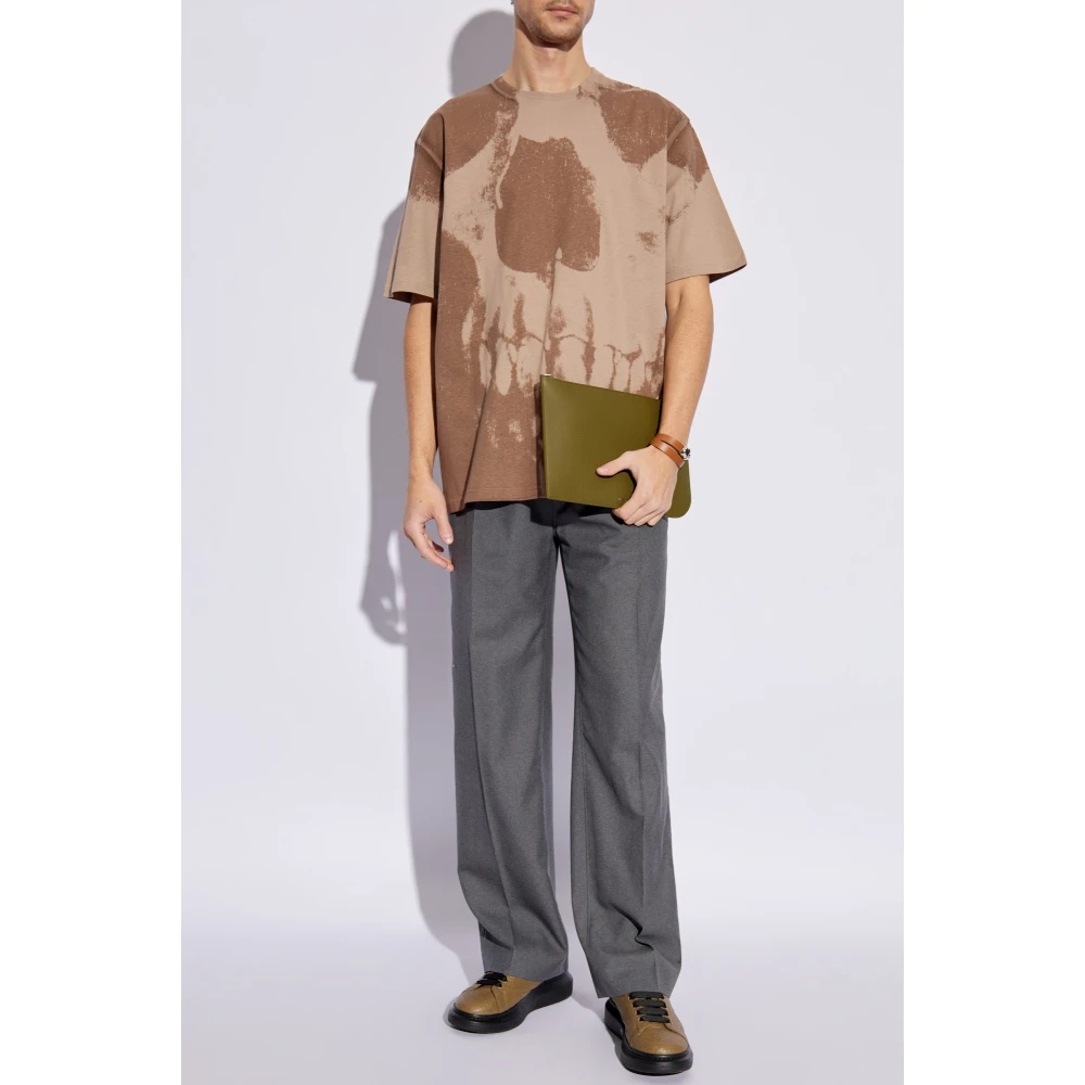 alexander mcqueen T-shirt met print Beige Heren