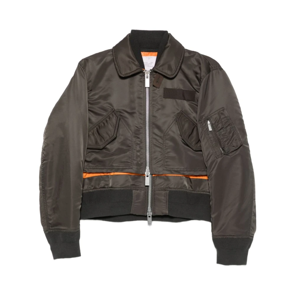 Sacai Donna Verde - Giacca Corta In Nylon - Jackets - L - Immagine 2
