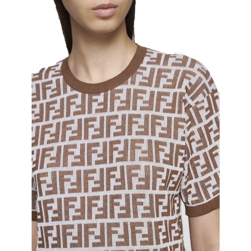 Fendi Stijlvolle T-shirts en Polos Brown Dames