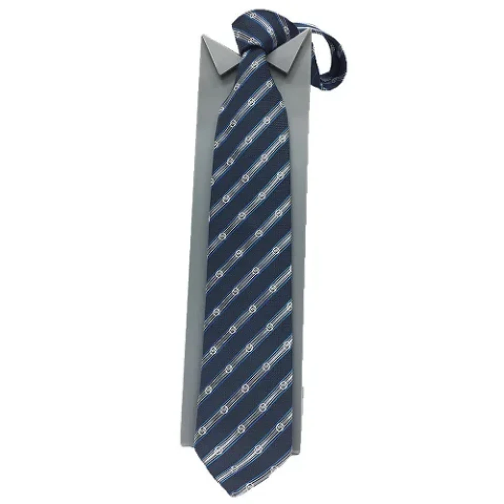 Gucci Vintage Pre-owned Silk home-office Blue Heren