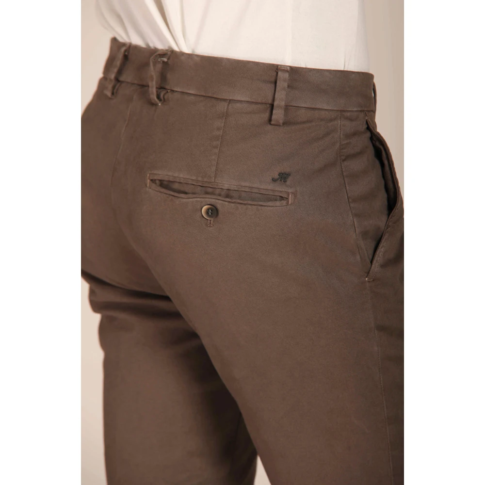 Mason's Extra Slim Fit Chino Broek Milano Stijl Brown Heren