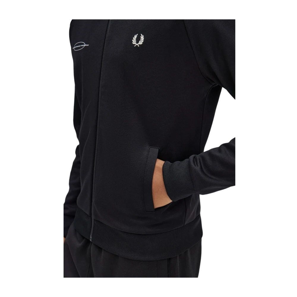 Fred Perry Casual Hoodie Sweatshirt Black Heren