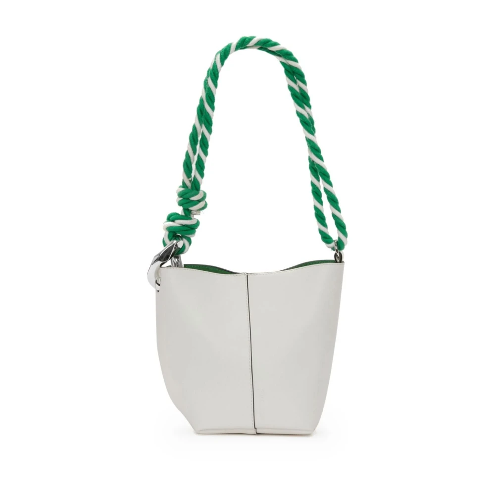 JW Anderson Tweekleurige lamsskin tas met touwhandvat White Dames