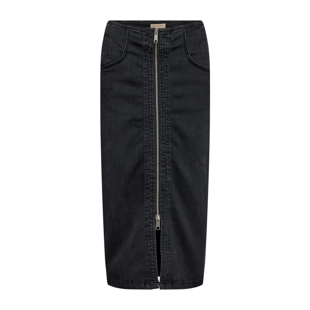 Soyaconcept Rok met ritsdetail Grijs Black Dames