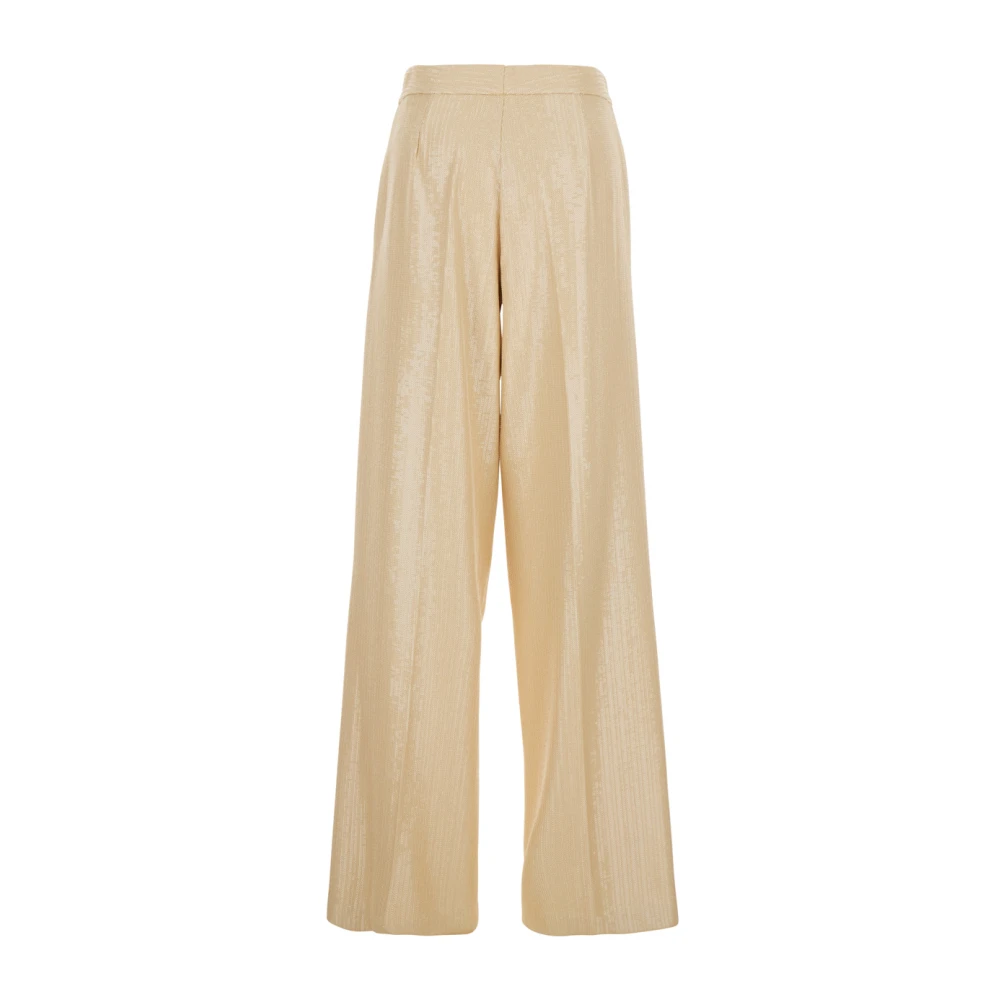 Federica Tosi Paillet Beige Broek Vrouw Tech Stof Beige Dames