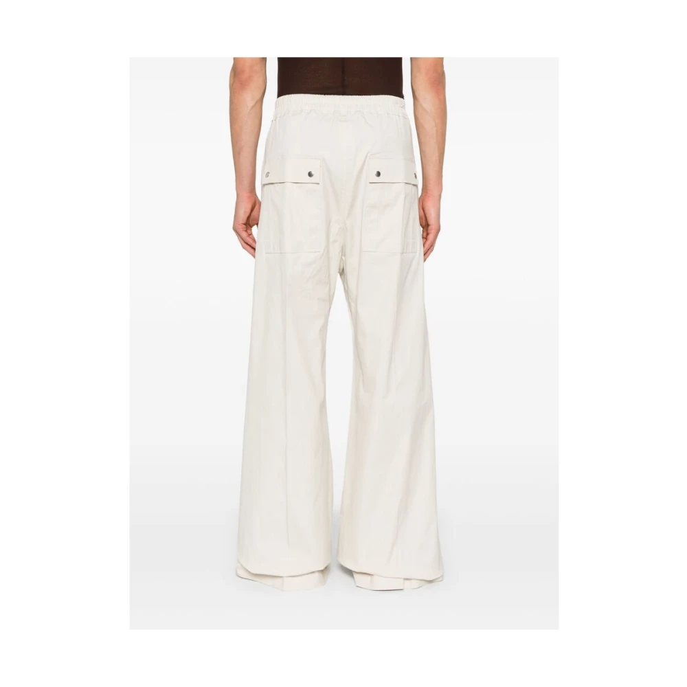 Rick Owens Beige Elastische Broek met Koordtaille Beige Heren