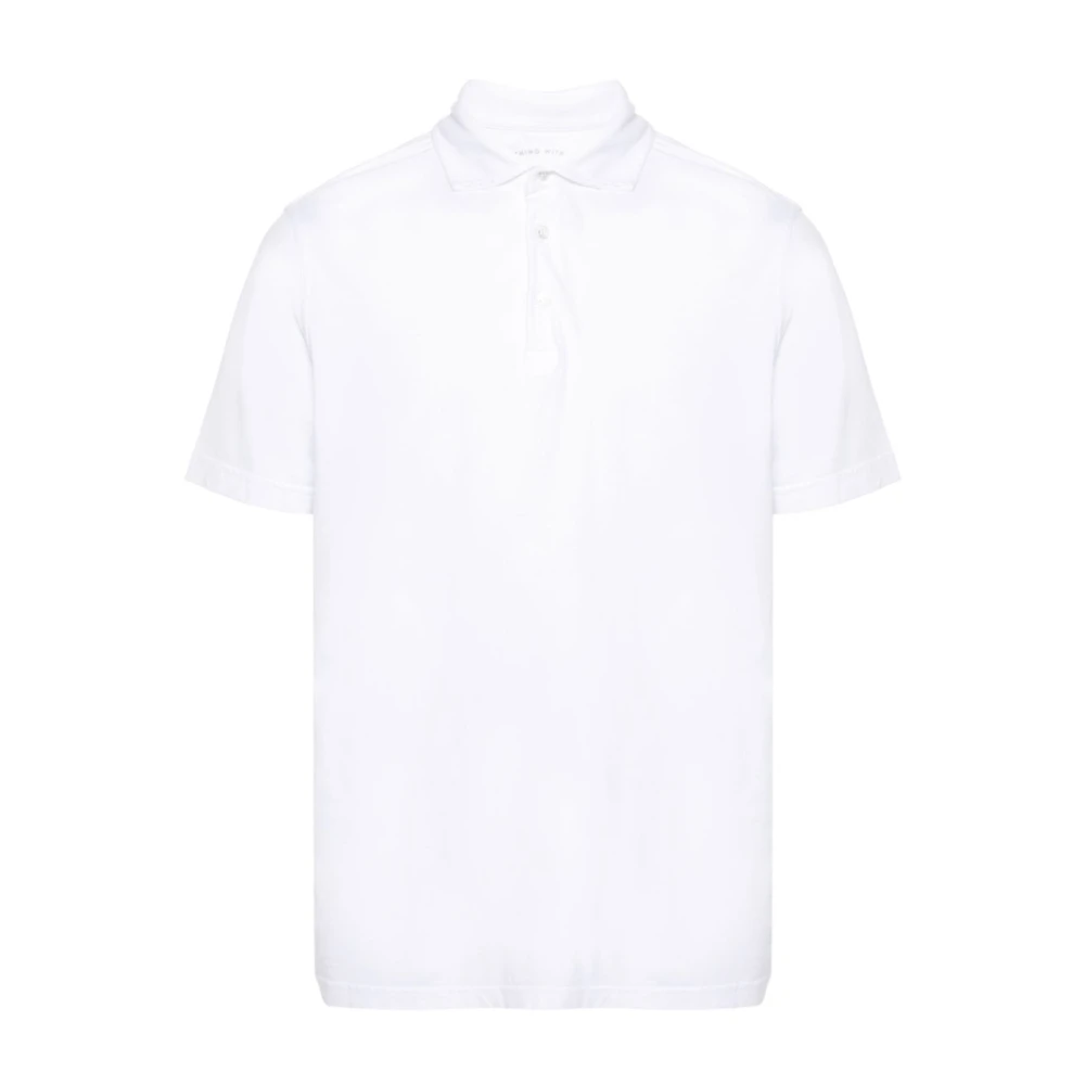 Fedeli Witte Polo Shirt Katoenen Jersey Textuur White Heren