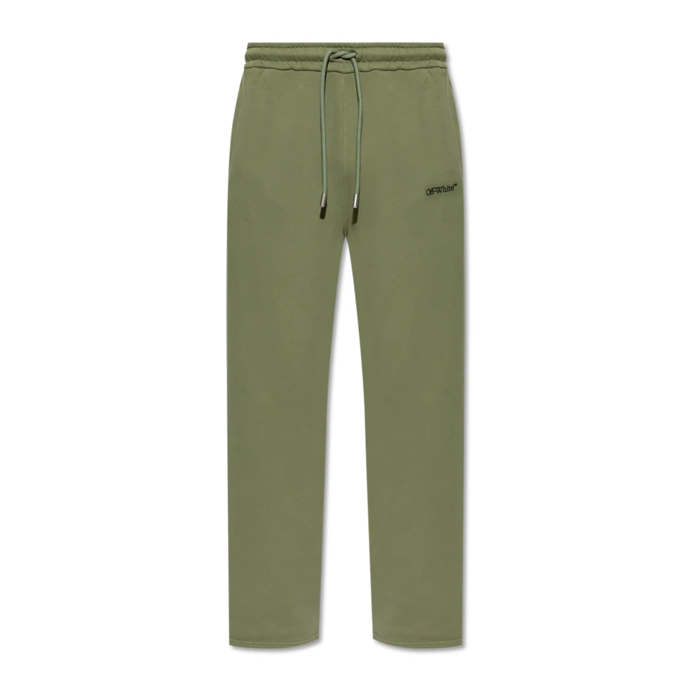 Off White Sweatpants Green Heren