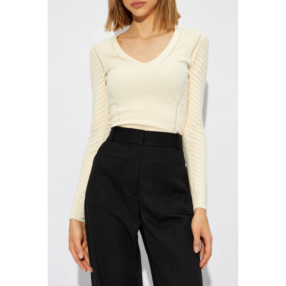 Max Mara Geperforeerde top Nadar Beige Dames