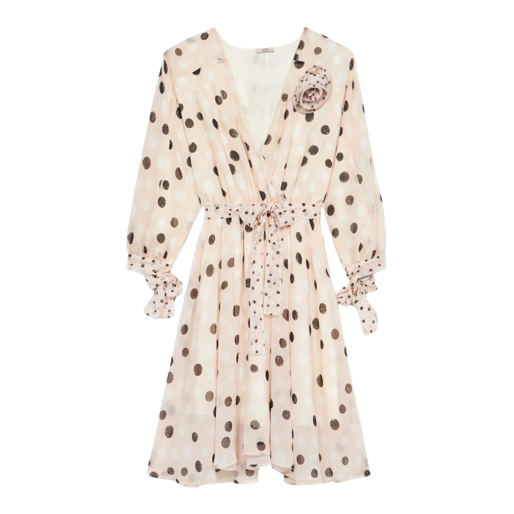 Oltre Jurk met Polkadotpatroon en Strik Multicolor Dames