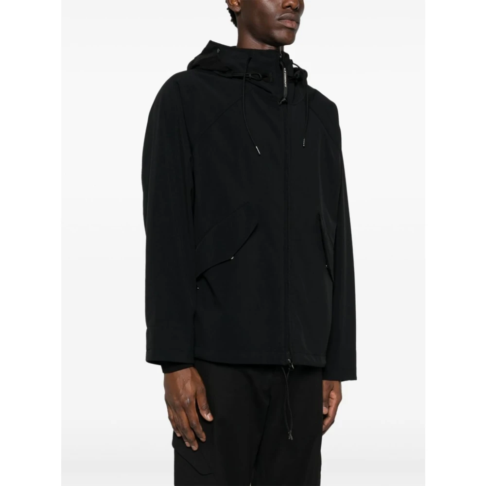 C.P. Company Zwarte Technische Jersey Hoodie Jas Black Heren