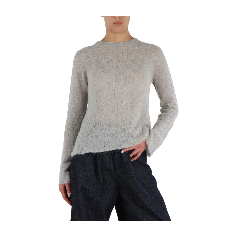 Emporio Armani Alpaca Crew Neck Sweater Gray Dames