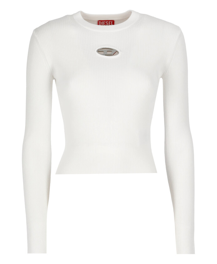 ribbed-viscose-sweater-with-metal-logo