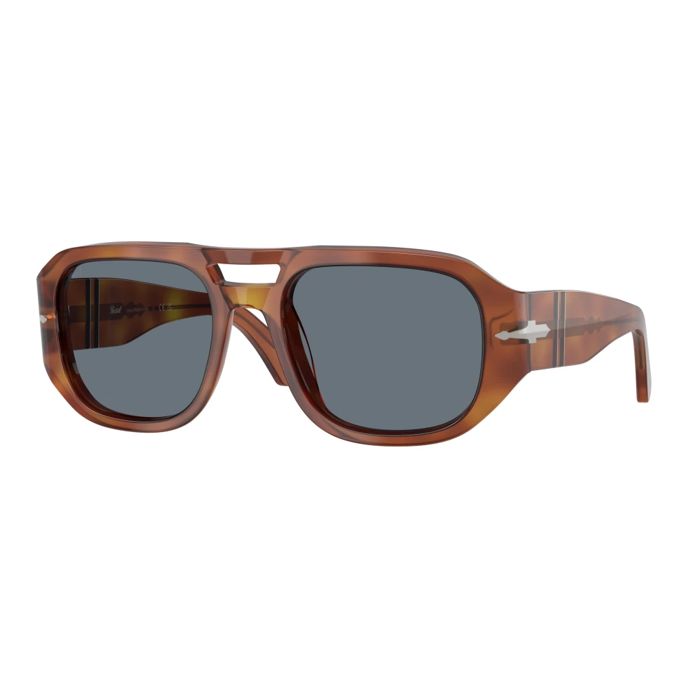 Persol Unisex Brown/Blue Po3373s Vincent 96/56 Sunglasses Acetate Pilot Normal - Image 4