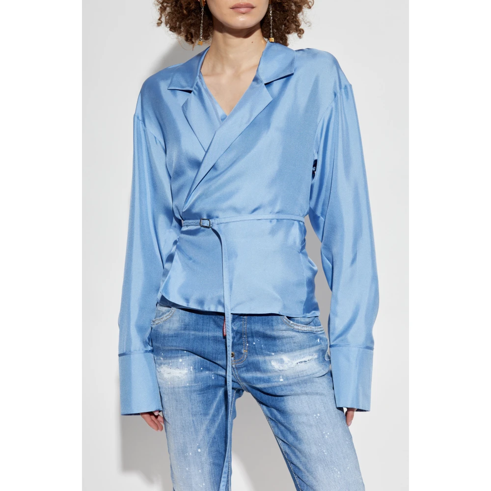 Dsquared2 Zijden top Blue Dames