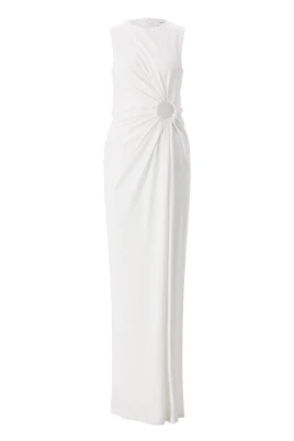 Draped Ring-Detail Maxi Dress