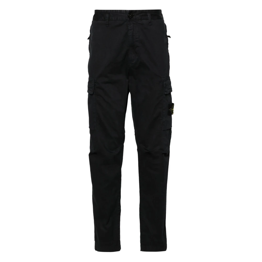 Stone Island Blue Slim-Fit Trousers, Male, W32, Slim-Fit Trousers