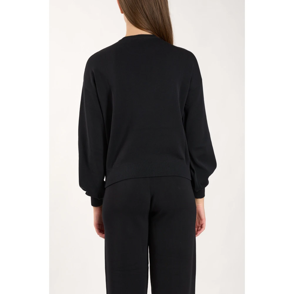 pinko Katoenmix gebreide Love Birds trui Black Dames