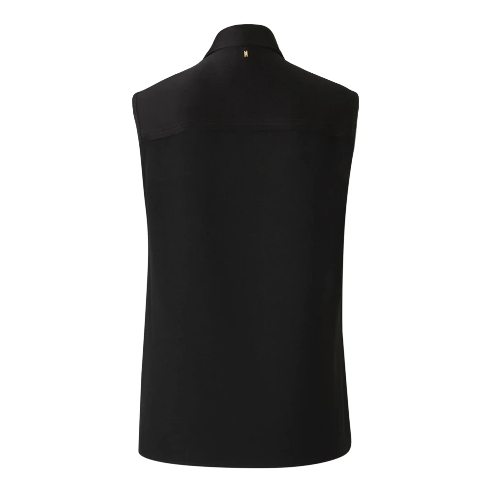 Ami Paris Zwarte Mouwloze Shirt met Borstzak Black Dames