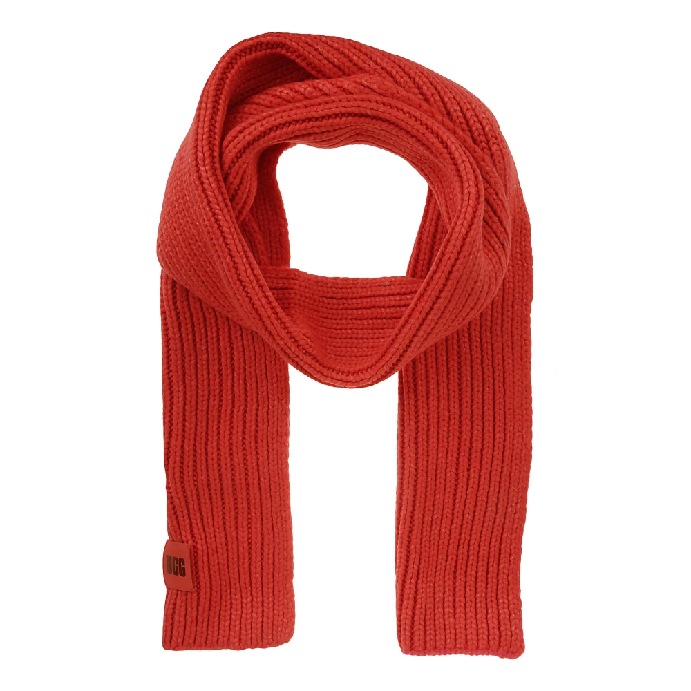 Ugg Chunky Ribgebreide Sjaal in Ignite Rood Red Dames