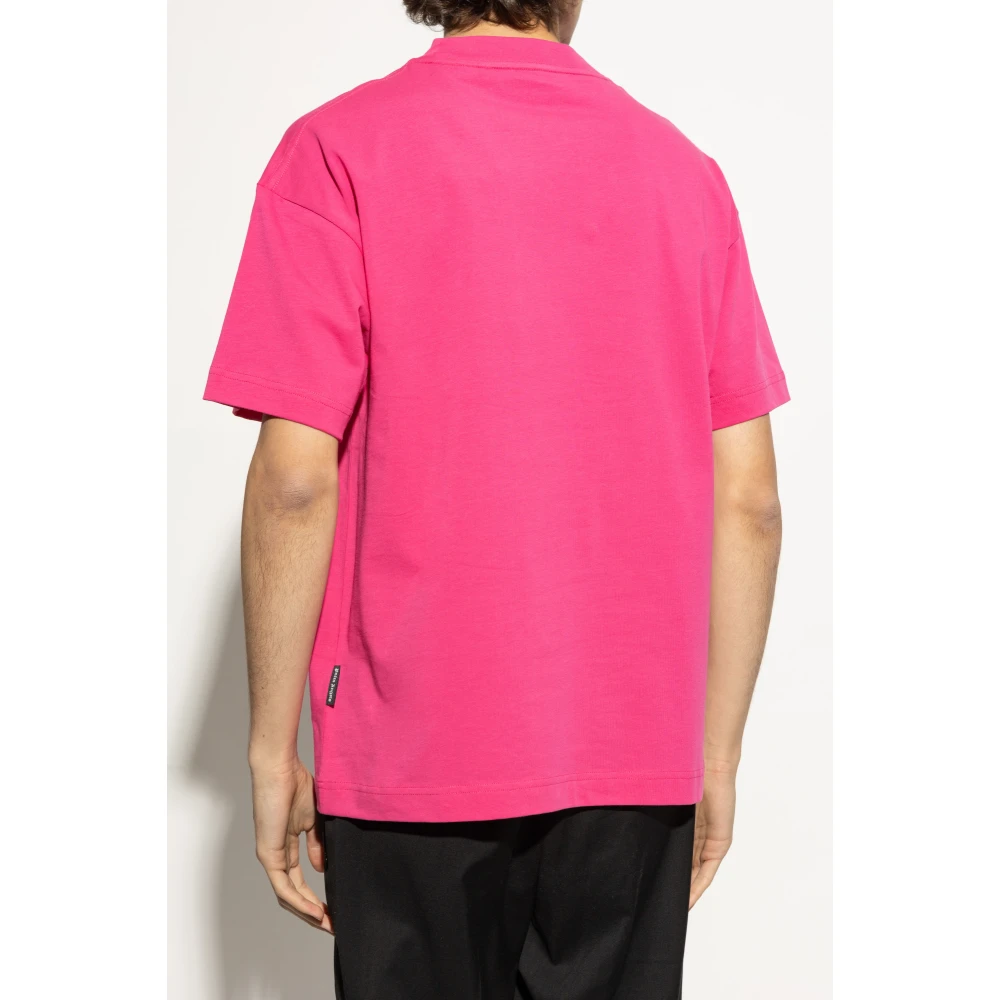 Palm Angels T-shirt met print Pink Heren
